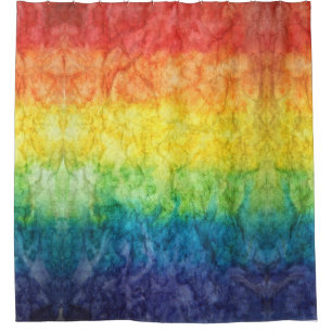 SlipperyJoe's tie-dye vlag regenboog ingedrukt in Douchegordijn