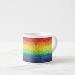 SlipperyJoe's tie-dye vlag regenboog ingedrukt in Espresso Kop