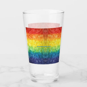 SlipperyJoe's tie-dye vlag regenboog ingedrukt in Glas