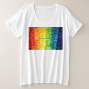 SlipperyJoe's tie-dye vlag regenboog ingedrukt in Grote Maat T-shirt