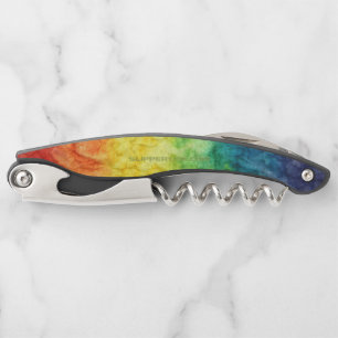 SlipperyJoe's tie-dye vlag regenboog ingedrukt in  Kurkentrekker