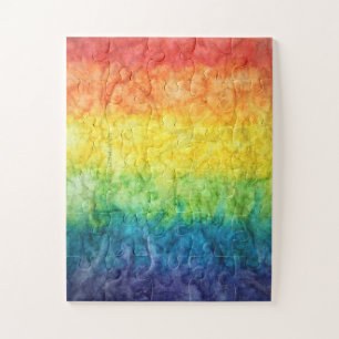 SlipperyJoe's tie-dye vlag regenboog ingedrukt in Legpuzzel