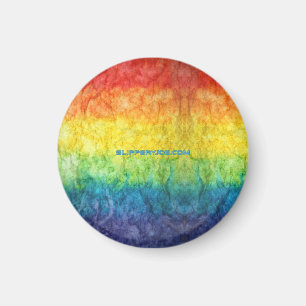 SlipperyJoe's tie-dye vlag regenboog ingedrukt in Magneet