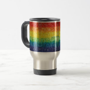 SlipperyJoe's tie-dye vlag regenboog ingedrukt in  Reisbeker