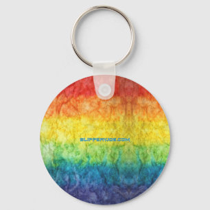 SlipperyJoe's tie-dye vlag regenboog ingedrukt in Sleutelhanger