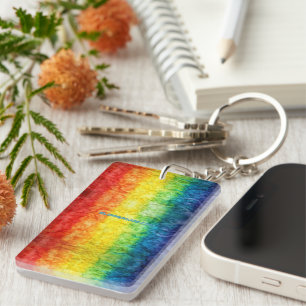SlipperyJoe's tie-dye vlag regenboog ingedrukt in Sleutelhanger