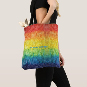 SlipperyJoe's tie-dye vlag regenboog ingedrukt in  Tote Bag
