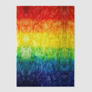 SlipperyJoe's tie-dye vlag regenboog ingedrukt in Vellum Uitnodigingen