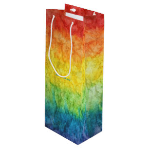 SlipperyJoe's tie-dye vlag regenboog ingedrukt in Wijn Cadeautas