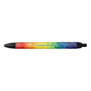 SlipperyJoe's tie-dye vlag regenboog ingedrukt in  Zwarte Inkt Pen