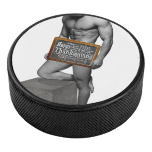 SlipperyJoe's traditionele Thanksgiving gespierde Hockey Puck