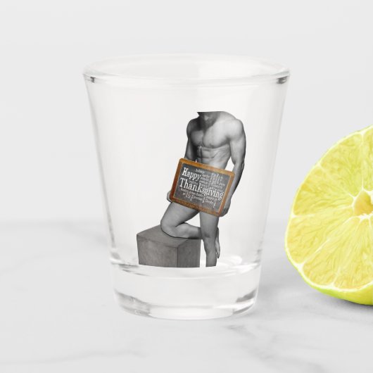 SlipperyJoe's traditionele Thanksgiving gespierde Shot Glas (Voorkant)