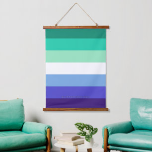 SlipperyJoe's trans-inclusieve gay mannen vlag pal Hangend Wandkleed