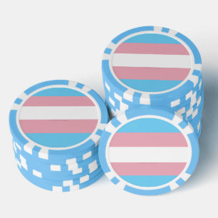 SlipperyJoe's transgender pride-vlag zichtbaarheid Poker Chips