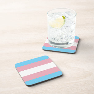 SlipperyJoe's transgender trotsdiversiteit vlag Bier Onderzetter