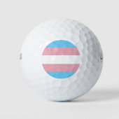 SlipperyJoe's transgender trotskleurenvlag zichtba Golfballen (Voorkant)