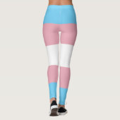 SlipperyJoe's transgender trotskleurenvlag zichtba Leggings (Achterkant)