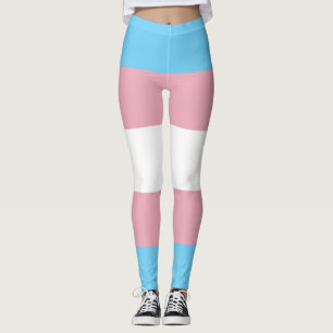SlipperyJoe's transgender trotskleurenvlag zichtba Leggings