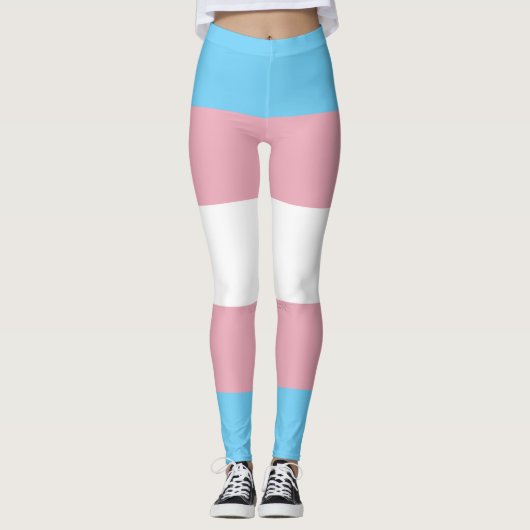 SlipperyJoe's transgender trotskleurenvlag zichtba Leggings (Voorkant)