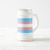 SlipperyJoe's transgender trotskleurvlag zichtbaar Bierpul (Voorkant rechts)