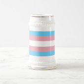 SlipperyJoe's transgender trotskleurvlag zichtbaar Bierpul (Center)