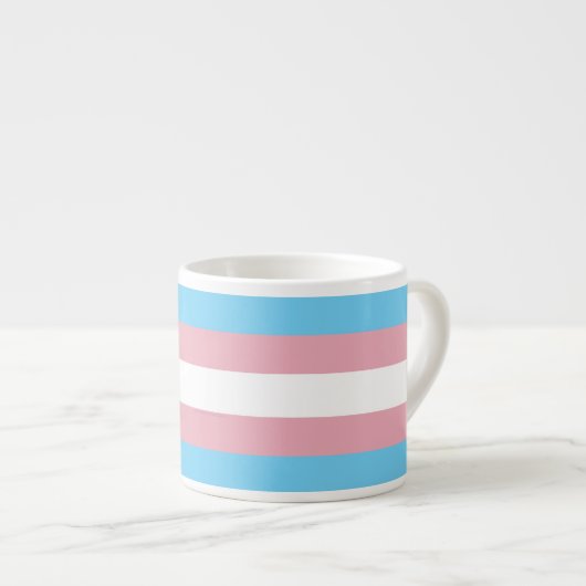 SlipperyJoe's transgender trotskleurvlag zichtbaar Espresso Kop (Voorkant rechts)