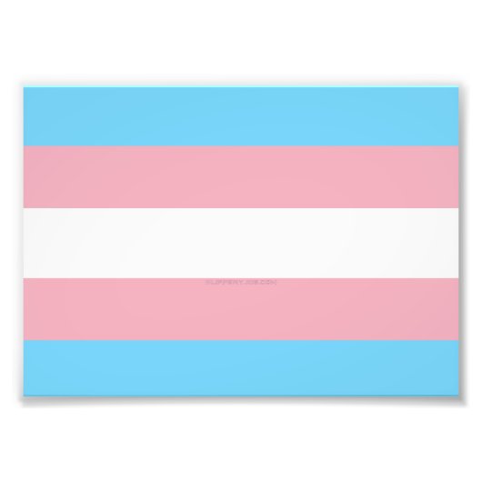 SlipperyJoe's transgender trotskleurvlag zichtbaar Foto Afdruk (Voorkant)
