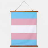 SlipperyJoe's transgender trotskleurvlag zichtbaar Hangend Wandkleed (Voorkant)