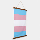 SlipperyJoe's transgender trotskleurvlag zichtbaar Hangend Wandkleed (Gebogen)