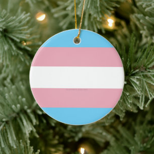 SlipperyJoe's transgender trotskleurvlag zichtbaar Keramisch Ornament