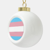 SlipperyJoe's transgender trotskleurvlag zichtbaar Keramische Bal Ornament (Rechts)