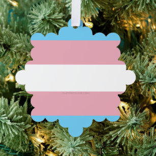 SlipperyJoe's transgender trotskleurvlag zichtbaar Ornament Kaart