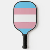 SlipperyJoe's transgender trotskleurvlag zichtbaar Pickleball Paddle (Achterkant)
