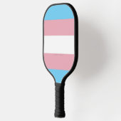 SlipperyJoe's transgender trotskleurvlag zichtbaar Pickleball Paddle (Links)