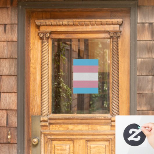 SlipperyJoe's transgender trotskleurvlag zichtbaar Raamsticker (Huis Deur)