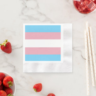 SlipperyJoe's transgender trotskleurvlag zichtbaar Servet