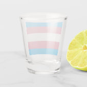 SlipperyJoe's transgender trotskleurvlag zichtbaar Shot Glas (Achterkant)