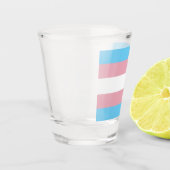 SlipperyJoe's transgender trotskleurvlag zichtbaar Shot Glas (Links)