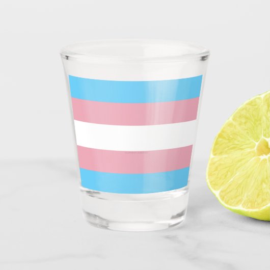SlipperyJoe's transgender trotskleurvlag zichtbaar Shot Glas (Voorkant)