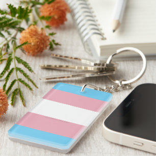 SlipperyJoe's transgender trotskleurvlag zichtbaar Sleutelhanger
