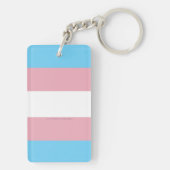 SlipperyJoe's transgender trotskleurvlag zichtbaar Sleutelhanger (achterkant)