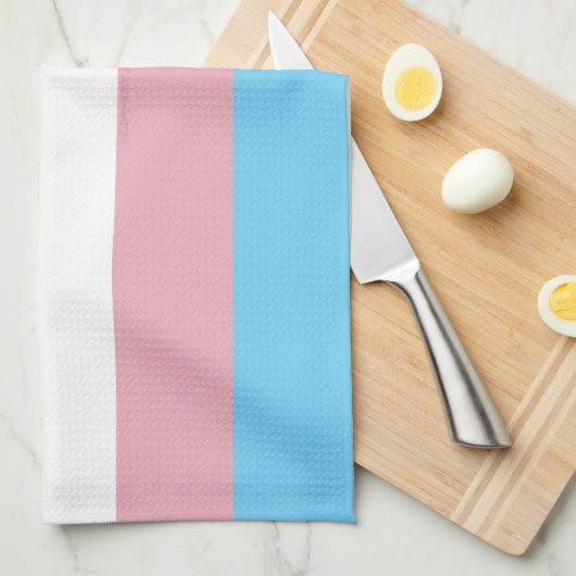 SlipperyJoe's transgender trotskleurvlag zichtbaar Theedoek (Quarter Fold)