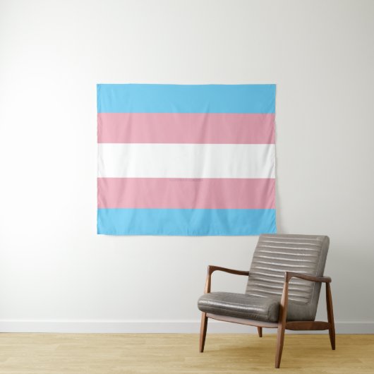 SlipperyJoe's transgender trotskleurvlag zichtbaar Wandkleed (In Situ (horizontaal))