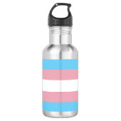 SlipperyJoe's transgender trotskleurvlag zichtbaar Waterfles (Voorkant)
