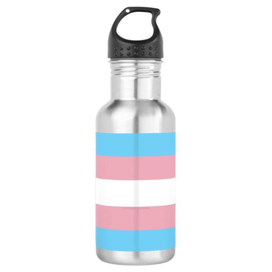 SlipperyJoe's transgender trotskleurvlag zichtbaar Waterfles (Voorkant)