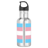 SlipperyJoe's transgender trotskleurvlag zichtbaar Waterfles (Achterkant)