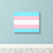 SlipperyJoe's transgender trotsky vlag zichtbaarhe Canvas Afdruk (Insitu (Houten vloer))