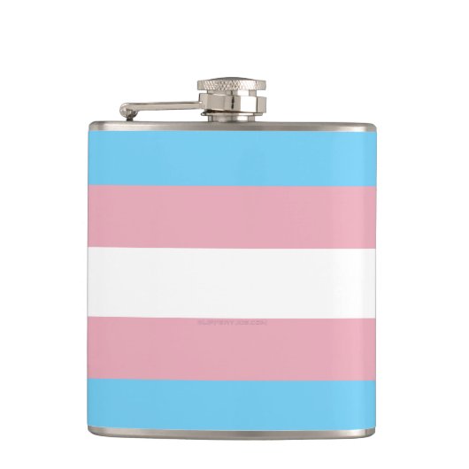 SlipperyJoe's transgender trotsky vlag zichtbaarhe Heupfles (Voorkant)