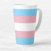 SlipperyJoe's transgender trotsky vlag zichtbaarhe Latte Mok (Rechterhoek)