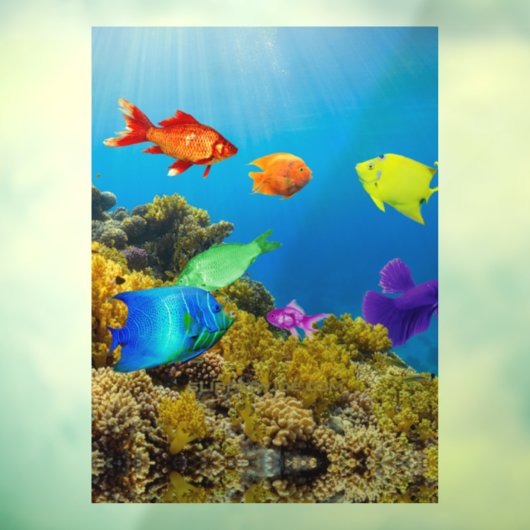 SlipperyJoe's tropische groene blauwpil Raamsticker (Vel 3)